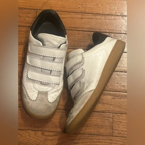 ISABEL MARANT Beth Black Leather Sneakers size 41 - Picture 2 of 10